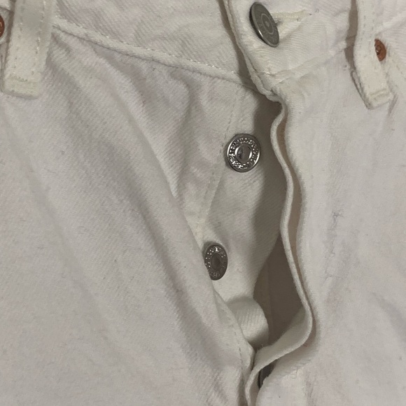 Levi’s | 501 button fly raw hem cut off high rise denim shorts white siz… - Picture 3 of 12